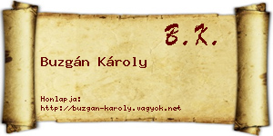 Buzgán Károly névjegykártya